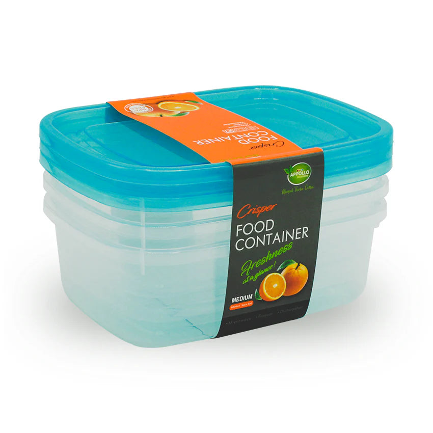 "Appollo Crisper Food Container 3-Piece Set (Medium) – Durable, Freshness-Sealing, Space-Saving Storage Solution!"